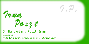 irma poszt business card